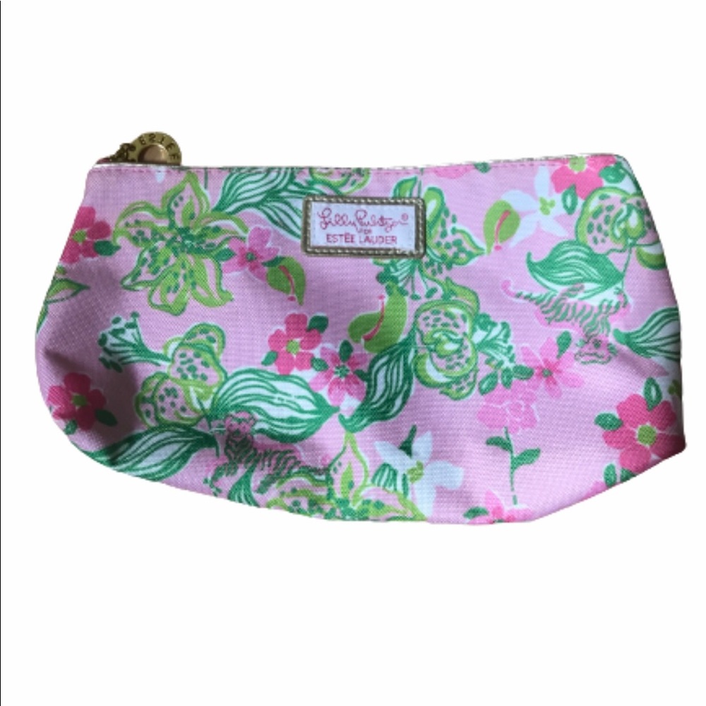 Lilly Pulitzer for Estée Lauder pink/green cosmetic bag